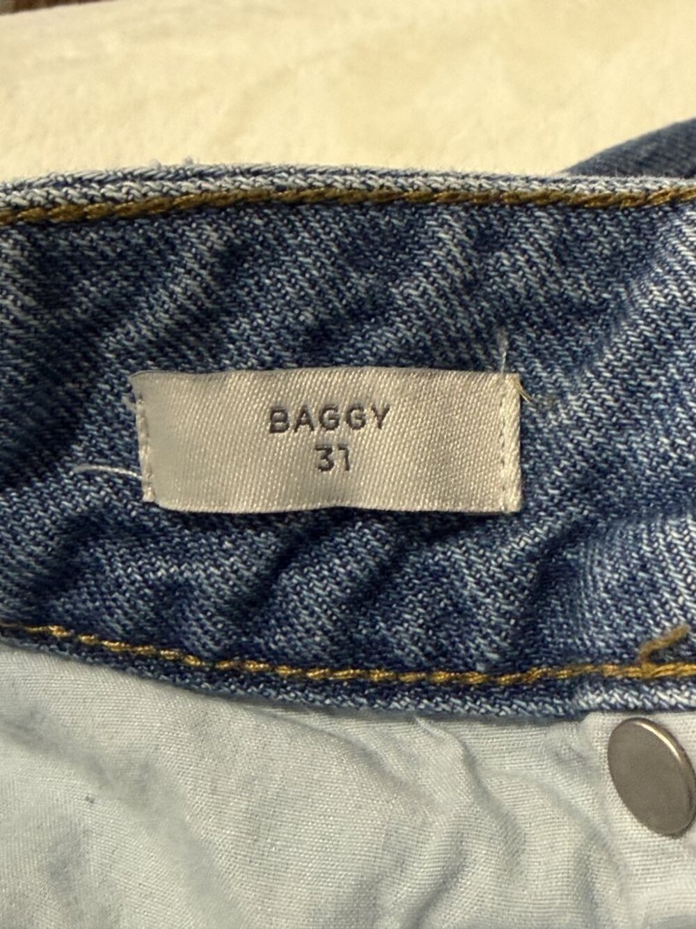 PacSun Baggy Jeans Womens 31 Blue Wide Leg 100% Cotton High Rise Y2K Denim - Picture 10 of 15